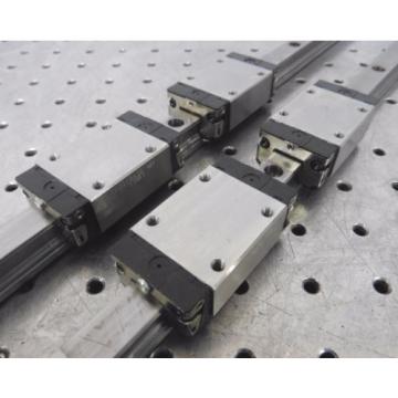 C138462 Lot 2 Rexroth 870mm Linear Slide Rails 4 Bearing Blocks R162219420 483