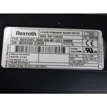 Rexroth MSK050C-0600-NN-M1-UG1-NNNN SERVO MOTOR