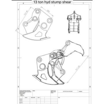 13 Ton Excavator Tree Stump Shear - Root Shear Root Harvester  CAT JCB KOMATSU