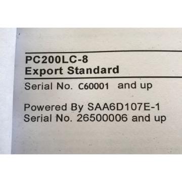 Komatsu PC200LC-8 Hydraulic Excavator Parts Book Manual s/n C60001 AND UP &amp; GIFT