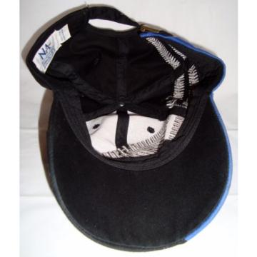 Komatsu Black Blue Embroidered Tracks Rubber Logo Strapback Baseball Cap Hat