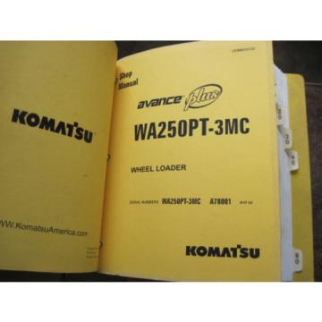 Pair of OEM Komatsu WA250PT-3MC PARTS and SHOP REPAIR SERVICE Manual Books