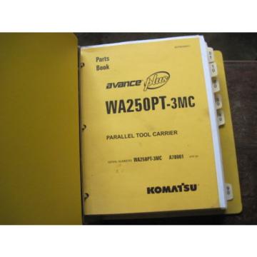 Pair of OEM Komatsu WA250PT-3MC PARTS and SHOP REPAIR SERVICE Manual Books