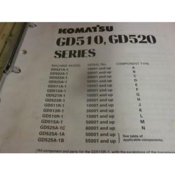 Komatsu GD510 GD520 Series Motor Grader Repair Shop Manual