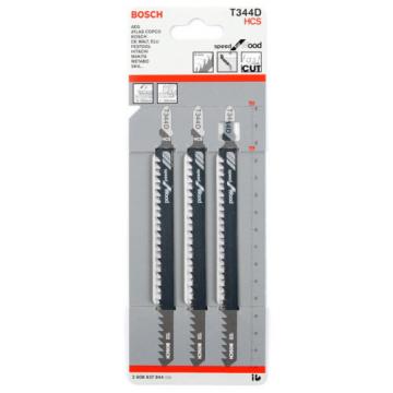 Bosch T344D HCS 152mm Jigsaw Blade 3pc Speed for Wood T-Shank Jig Saw Blades