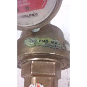 Union Carbide Copr. Brass Gas Regulator Linde Division