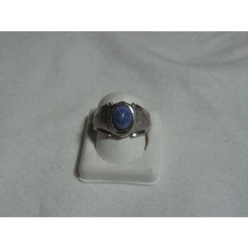 ...Man&#039;s/Men&#039;s Sterling Silver,Linde/Lindy Blue Star Sapphire Ring...Size 9.5...