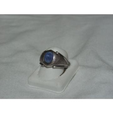 ...Man&#039;s/Men&#039;s Sterling Silver,Linde/Lindy Blue Star Sapphire Ring...Size 9.5...