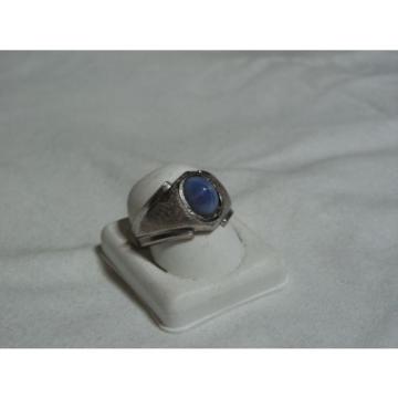 ...Man&#039;s/Men&#039;s Sterling Silver,Linde/Lindy Blue Star Sapphire Ring...Size 9.5...