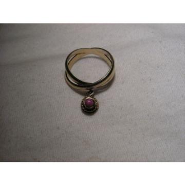 ...Gold Vermeil Sterling Silver,Linde/Lindy Ruby Star Sapphire Dangle Charm Ring