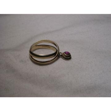 ...Gold Vermeil Sterling Silver,Linde/Lindy Ruby Star Sapphire Dangle Charm Ring