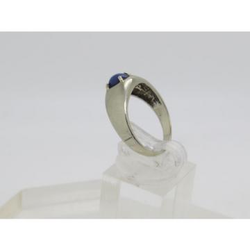 Solid 10k White Gold Oval Blue Sapphire Lindi Lindy Linde Star Ring Size 8.75