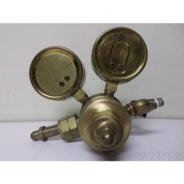 Used Linde Brass Regulator with Gauges, 0-30 and 0-4000 PSI, TSA-15-350