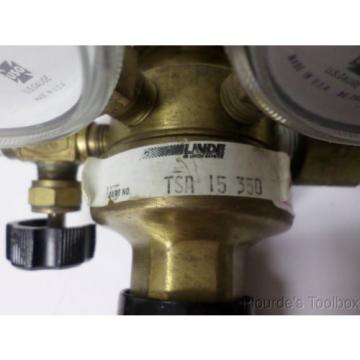 Used Linde Brass Regulator with Gauges, 0-30 and 0-4000 PSI, TSA-15-350