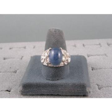 6+ CT PMP LINDE LINDY TRANS CEYLON BLUE STAR SAPPHIRE CREATED FF RING .925 SS