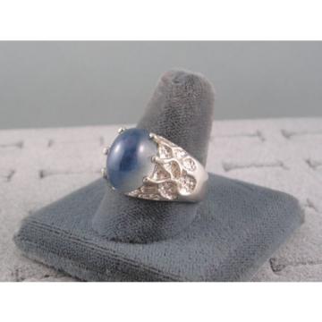 6+ CT PMP LINDE LINDY TRANS CEYLON BLUE STAR SAPPHIRE CREATED FF RING .925 SS