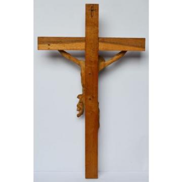 Großes Kruzifix Christuskreuz Holz Kreuz Eiche Korpus Linde geschnitzt 83 x 50cm