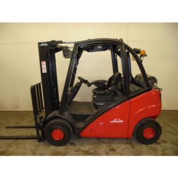 2002 LINDE H25T 5000 LB LP GAS FORKLIFT PNEUMATIC 87/189 3 STAGE MAST 3300 HOURS