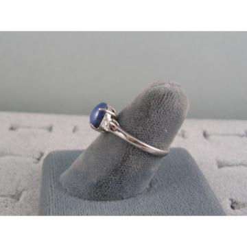 8X6MM LINDE LINDY CORNFLOWER BLUE STAR SAPPHIRE CREATED 2ND RD PLT .925 S/S RING