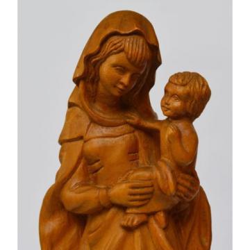 Skulptur Holz Linde handgeschnitzt Maria Muttergottes Madonna mit Kind H. 37 cm