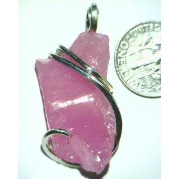 43.26ct Pink Linde Star Sapphire Crystal Rough in Sterling Silver Pendant Wrap