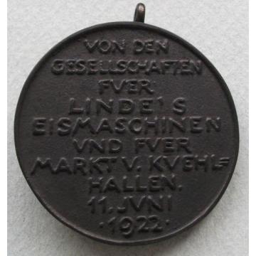 GERMANY MEDAL KARL LINDE 1922 44MM, 45G    *mc 315