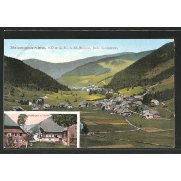 alte AK Menzenschwand, Gasthaus zur Linde, Ortspanorama