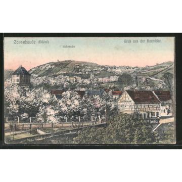 alte AK Cossebaude, Ortsansicht mit Gasthaus zur Linde, Baumblut 1911