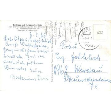 AK Gasthaus und Metzgerei z. Linde Diersburg/Schwarzwald Postkarte gel. 1965