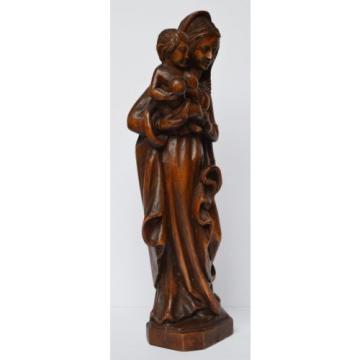 Große Holz Skulptur Linde geschnitzt Maria Muttergottes Madonna mit Kind 54 cm