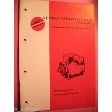 ✪ Prospekt Linde Hydraulik Reparaturanleitung Verstellmotoren MV .. T   von 1973