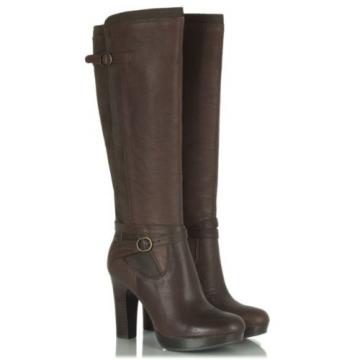 UGG® AUSTRALIA LINDE BROWN LEATHER KNEE HIGH BOOTS UK 5.5 EUR 38 USA 7 RRP £245