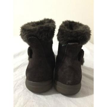 BearTraps &#039;Cammy&#039; Ankle Boots Brown Suede Faux Fur Linde Size 7.5M