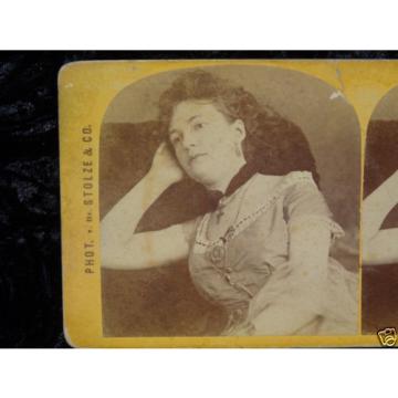 Antique Stereoview Photo Stolze Linde Berlin Bertha Walter Actress Germany