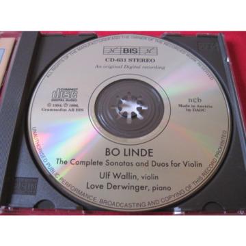 BO LINDE COMPLETE SONATAS FOR VIOLIN - ULF WALLIN / DERWINGER (CD 1994 AUSTRIA)