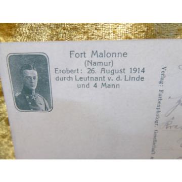 AK Feldpost Fort Malonne Erobert durch Leutnant v.d. Linde und 4 mann