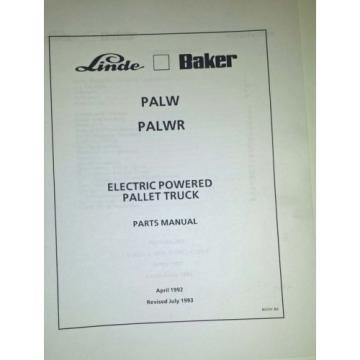 1993 Linde Baker Electric Pallet Truck Manuals (Inv.33738)