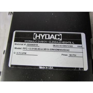 HYDAC PUMP / FILTRATION / WATER COOLER UNIT # PFC-12.0100.63-4-3615-20N5DM002D24