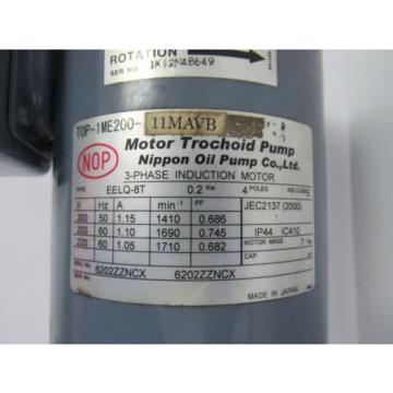 Nippon Oil Pump Motor Trochoid NOP 3-Phase Induction Motor TOP-1ME200-11MAVB