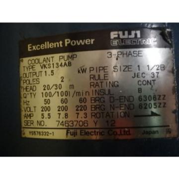 FUJI ELECTRIC 3 PHASE ELECTRIC COOLANT PUMP VKS134AB