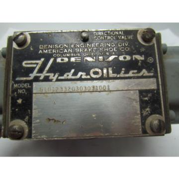 Denison D1D123320303031001 Directional Control Valve Hydraulic 115/60 Coils