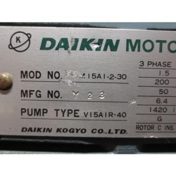 DAIKIN HYDRAULIC MOTOR PUMP M15A1-2-30  TYPE V15A1R-40 MORI SEIKI