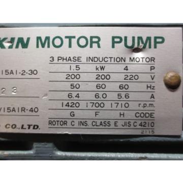 DAIKIN HYDRAULIC MOTOR PUMP M15A1-2-30  TYPE V15A1R-40 MORI SEIKI