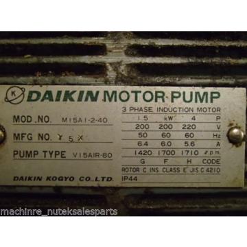 Daikin Piston Pump V15A1R-80_V15A1R80_MOTOR_M15A1-2-40_MI5AI-2-40