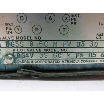 Vickers DG5S-8-6C-M-FW-B5-30 Hydraulic Valve W/DG4V-3S-6C-M-FW-B5-60 Pilot Valve