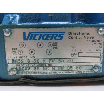 Vickers DG5S-8-6C-M-FW-B5-30 Hydraulic Valve W/DG4V-3S-6C-M-FW-B5-60 Pilot Valve