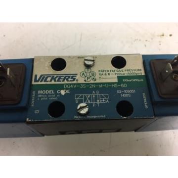 Vickers Hydraulic Valve, DG4V-3S-2N-M-U-H5-60, 24V Solenoid, Used, WARRANTY