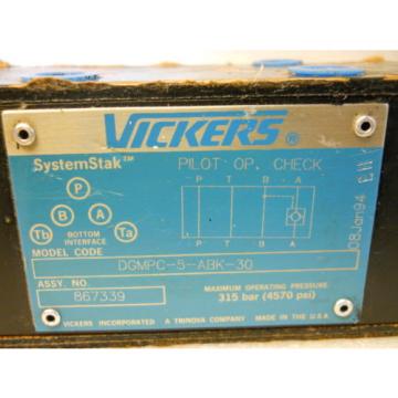 VICKERS DGMPC-5-ABK-30 SYSTEM STACK CHECK VALVE P/N 867339 Origin CONDITION NO BOX