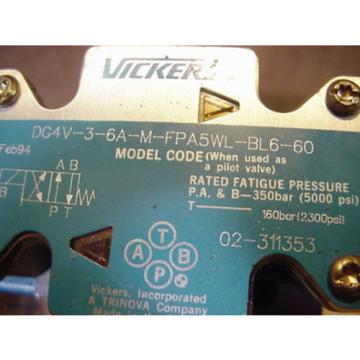 origin Eaton Vickers 02-311353 DG4V-3-6A-M-FPA5WL-BL6-60 hydraulic solenoid valve