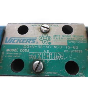 VICKERS DG4V-3S-6C-M-U-T5-60 SOLENOID VALVE - USED